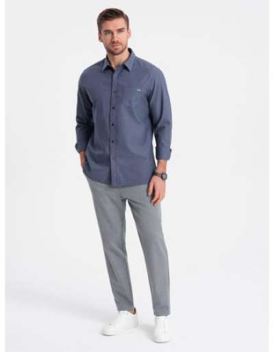 Férfi chino nadrág elasztikus derékkal V1 OM-PACP-0158 szürke OM-PACP-0158 szürke