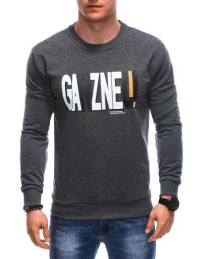 Férfi pulóver B1652 sötétszürke