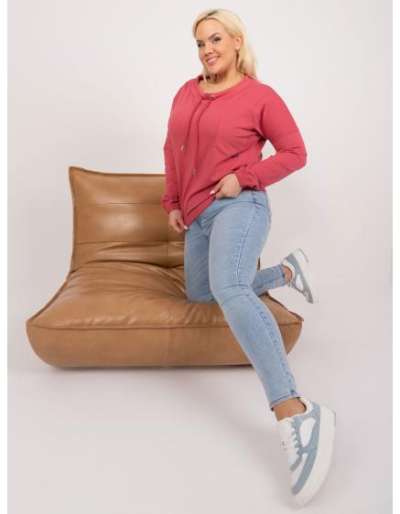 Női alkalmi blúz plusz méret Bava korall színű