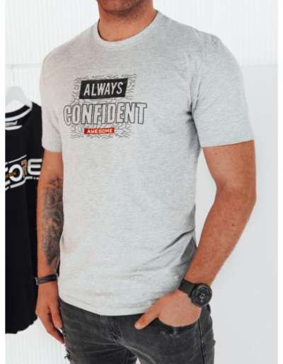 Férfi nyomtatott póló szürke