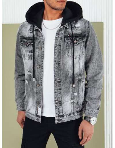 Férfi farmerdzseki világosszürke