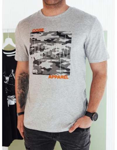 Férfi nyomtatott szürke póló