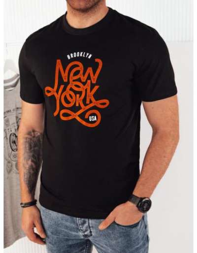 Férfi nyomtatott póló KIK fekete