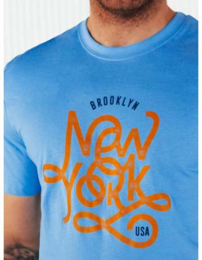 Férfi póló nyomtatott KIK kék