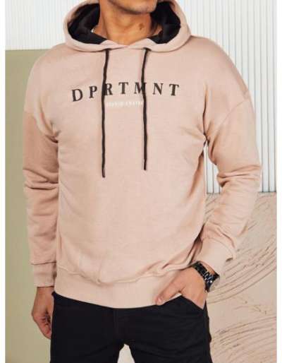 Férfi nyomtatott pulóver bézs