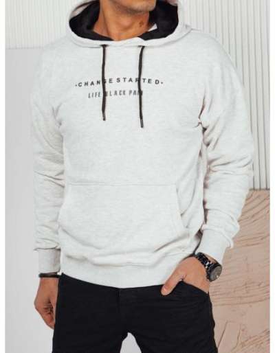 Férfi nyomtatott melegítőfelső világosszürke