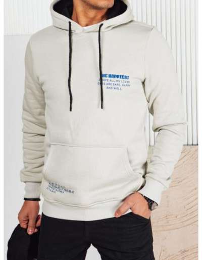 Férfi kapucnis pulóver világosszürke