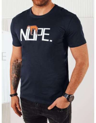 Férfi nyomtatott póló WIRA sötétkék