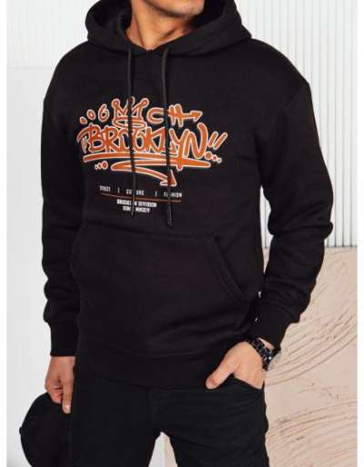 Férfi pulóver SERRA fekete színű nyomtatással