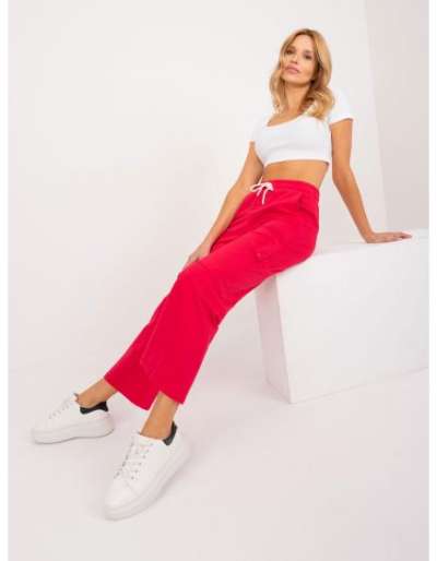 Női alap pamut melegítőnadrág piros