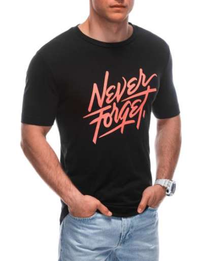 Férfi nyomtatott póló S1935 fekete