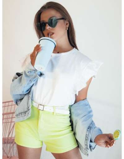 Női farmer rövidnadrág GLAMWEAR sárga