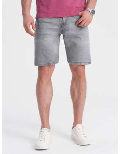 Férfi rövid farmer rövidnadrág finom mosással V2 OM-SRDS-0145 szürke OM-SRDS-0145 szürke