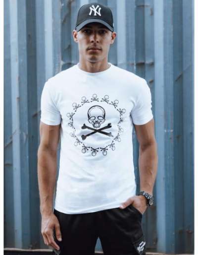 Férfi nyomtatott póló LEMA fehér