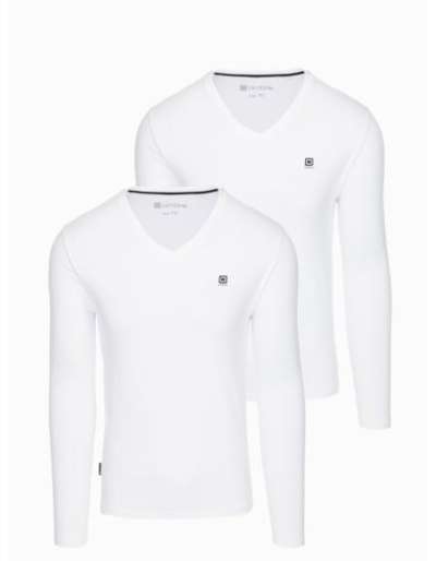 Férfi hosszú ujjú póló szett V-NECK mix 2-pack V2 Z87