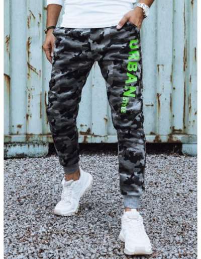 Férfi nyomtatott Moro melegítőnadrág antracit