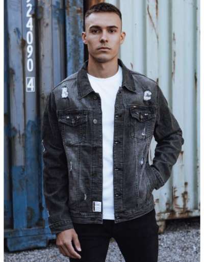 Férfi farmerdzseki szürke