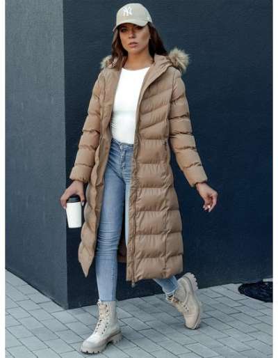 Női télikabát LUXWARM sötét bézs