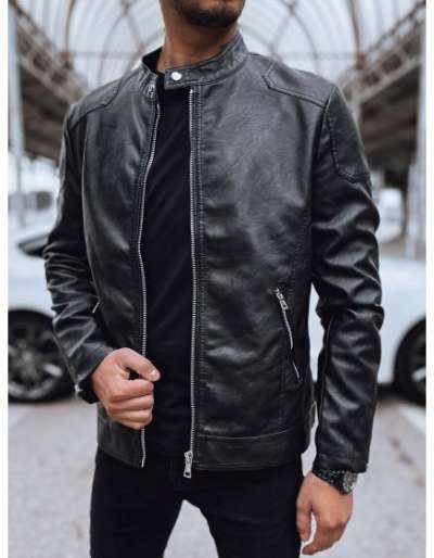 Férfi bőrdzseki fekete