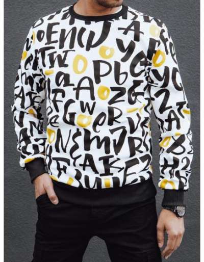 Férfi kapucnis pulóver JIM fehér