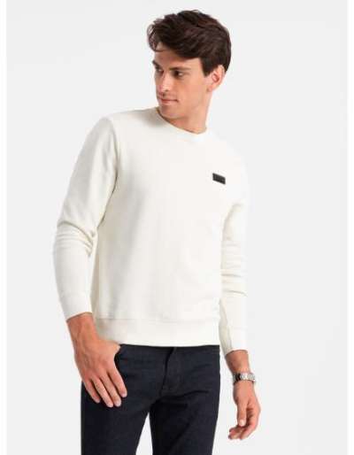 Férfi melegítőfelső fém kitűzővel krémszínű