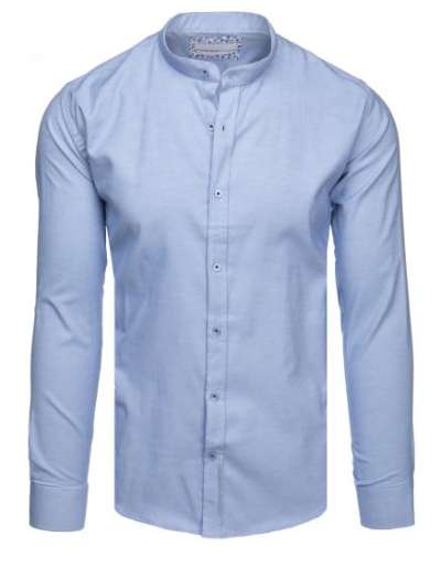 Férfi alkalmi ing állógallérral, kék színű