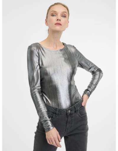 Ezüst női hosszú ujjú póló