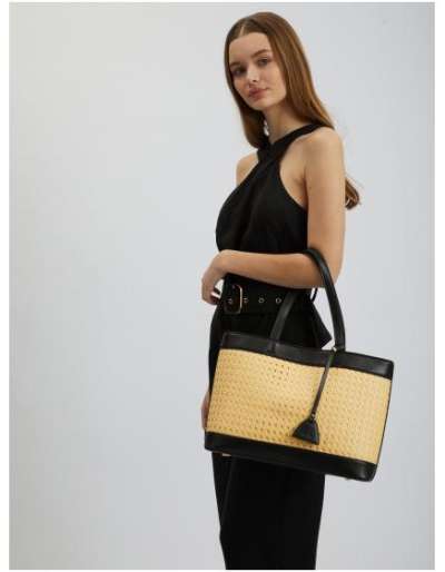 Barna és fekete női bevásárlótáska