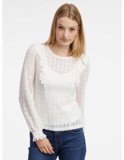 Fehér női mintás blúz