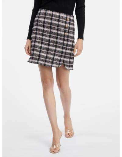 Fekete női kockás szoknya