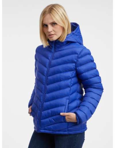 Kék női steppelt kabát