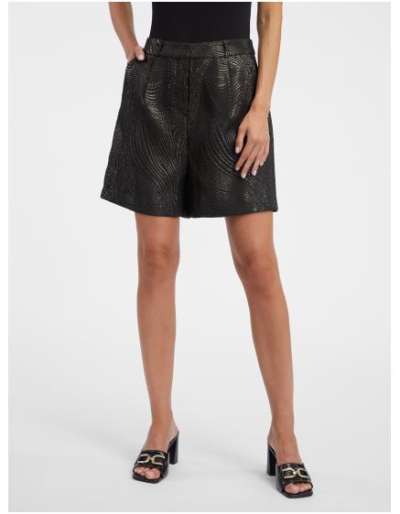 Fekete női mintás rövidnadrág