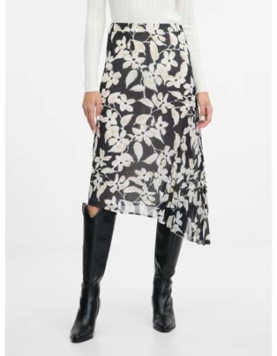 Fekete női midi szoknya