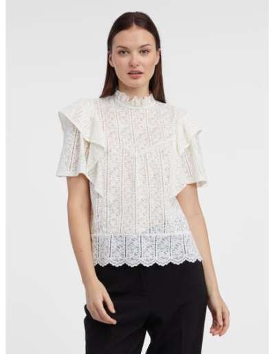 Fehér női csipkeblúz