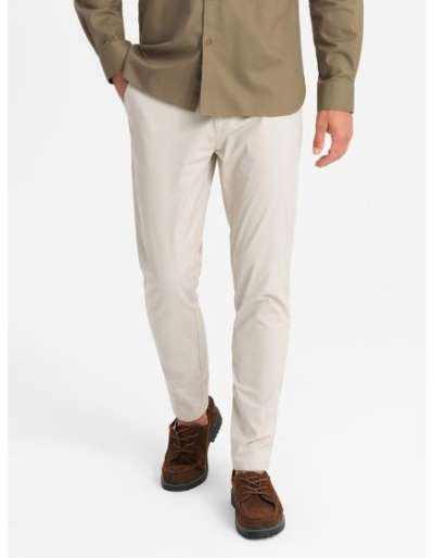 Férfi REGULAR FIT egyenruhás chino nadrág - bézs