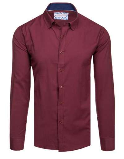 Férfi hosszú ujjú ing bordó
