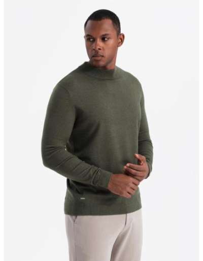 Férfi kötött, mintás RELAXED FIT pulóver - sötétkék V1