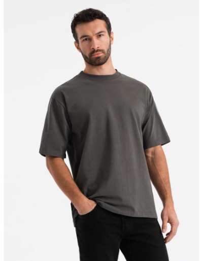 Férfi LOOSE FIT póló zsebbel - bézs V1 OM-TSCT-0171