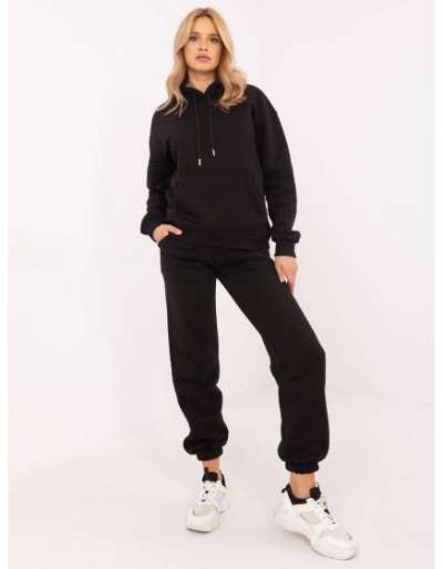 Fekete női melegítő pulóver melegítővel