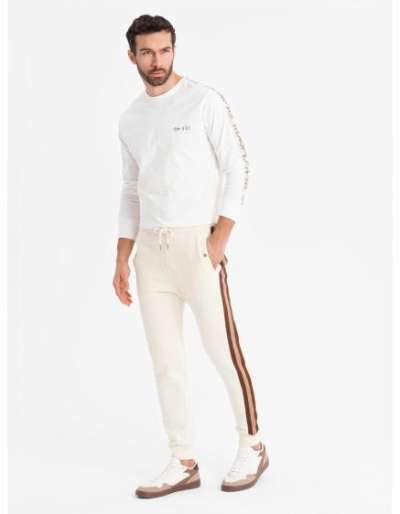 Férfi strukturált kötött melegítőnadrág - grafit V5 OM-PASK-0211