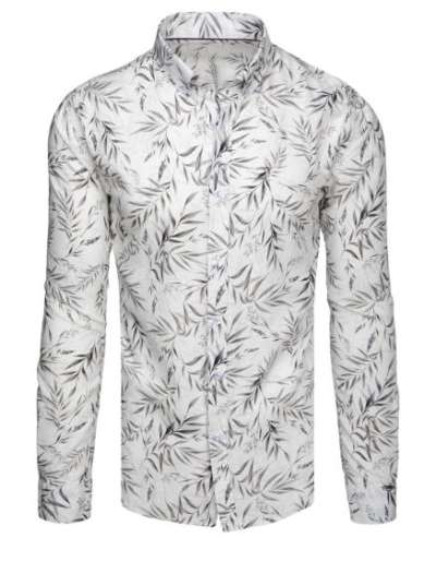 Férfi ing leveles fehér