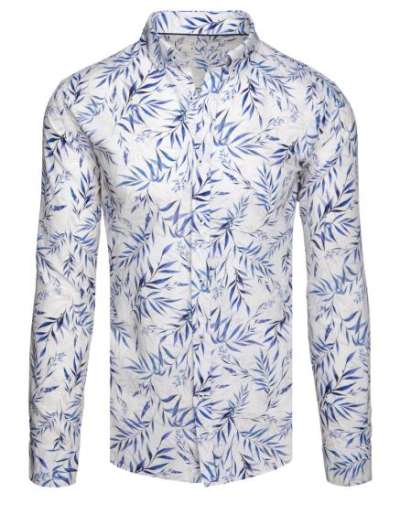 Férfi ing leveles fehér