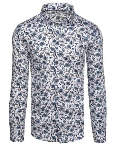 Férfi ing virágmintás fehér