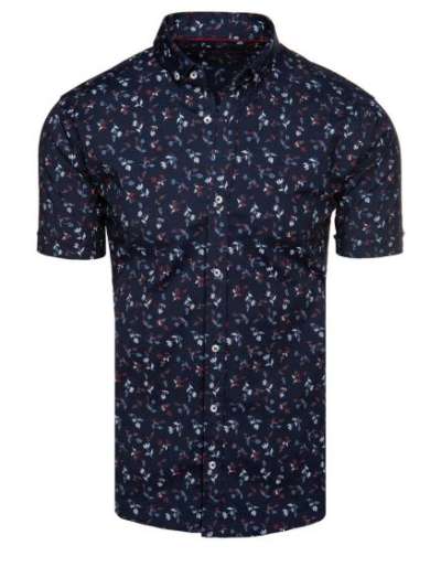 Férfi ing rövid ujjú, sötétkék