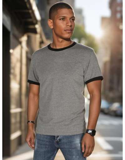 Férfi póló alap szürke