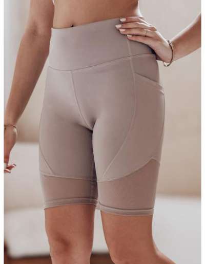 Női kerékpáros rövidnadrág BIKELINE kapucsínó