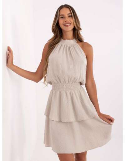Bézs színű, omlós muszlin ruha