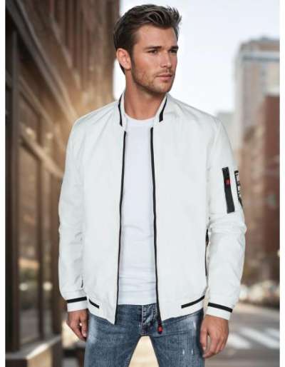 Férfi átmeneti bomberdzseki, fehér