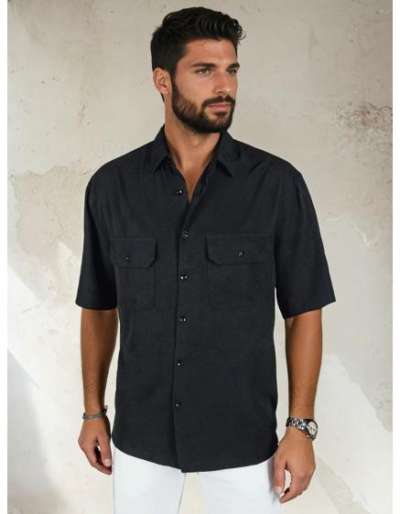 Férfi rövid ujjú ing, fekete