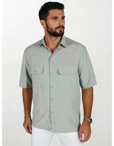 Férfi rövid ujjú ing, szürke